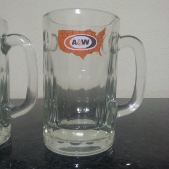 Vintage A&W  A & W Mugs, set of 2 Glass - Picture 2 of 6